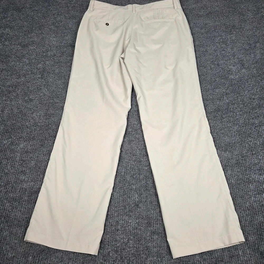 Adidas ClimaLite Mens Beige‎ Golf Pants Size 34x32 Athletic Fit Flat Front